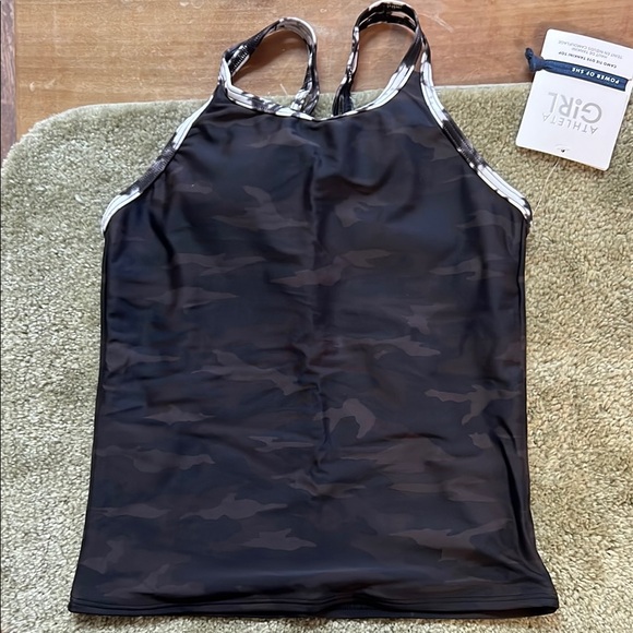 Girls size L/12 Athleta brand camo tie-dyed tankini top - Picture 1 of 2